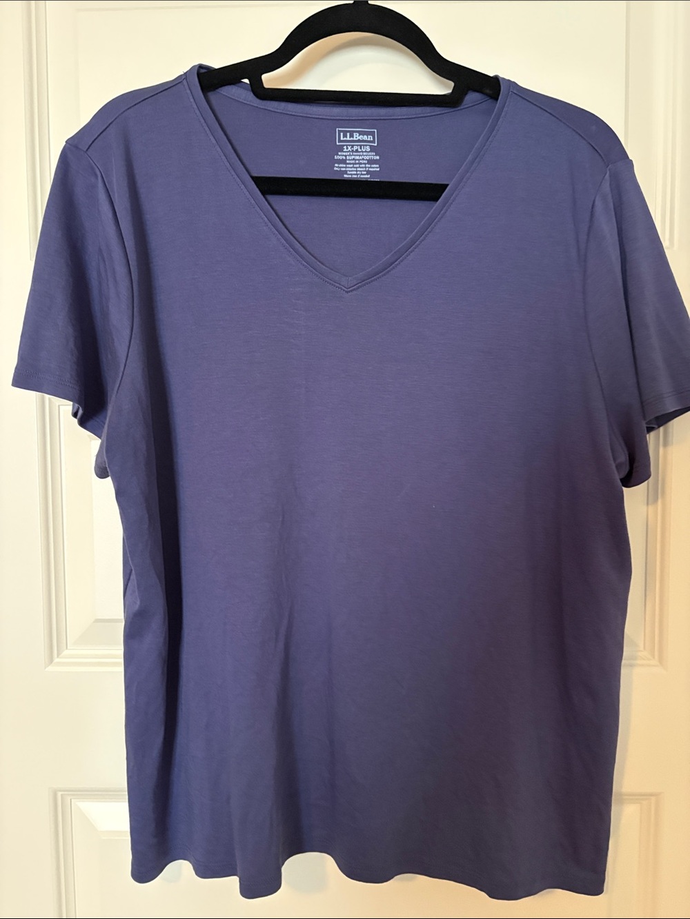 L.L. Bean Women's V-Neck Short Sleeve Tee in Dark Lavender